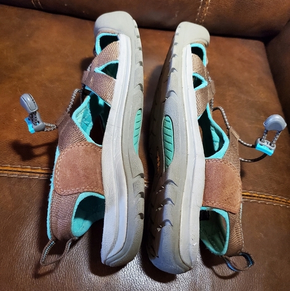 Keen Sandals Women's 7.5 Brown Teal Hiking Shoes Waterproof - Picture 4 of 9